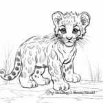 Simple Clouded Leopard Outlines for Kids 4