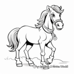 Simple Clydesdale Pony Coloring Pages for Kids 1