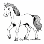 Simple Clydesdale Pony Coloring Pages for Kids 2