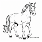 Simple Clydesdale Pony Coloring Pages for Kids 4