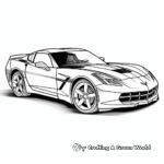 Simple Corvette Stingray Coloring Pages for Children 1