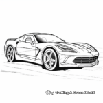 Simple Corvette Stingray Coloring Pages for Children 2