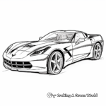 Simple Corvette Stingray Coloring Pages for Children 3