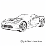 Simple Corvette Stingray Coloring Pages for Children 4