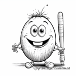 Simple Cricket Ball and Bat Coloring Pages for Children 1