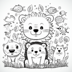 Simple Doodle Animal Coloring Pages for Kids 4
