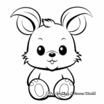 Simple Easter Bunny Outline Coloring Pages for Preschoolers 2