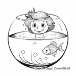 Simple Fish Bowl Coloring Pages for Children 3