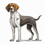 Simple German Shorthaired Pointer Coloring Pages for Young Children 1