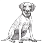Simple German Shorthaired Pointer Coloring Pages for Young Children 2
