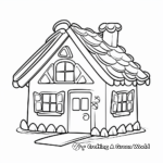 Simple Gingerbread House Coloring Pages for Kids 3