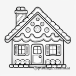 Simple Gingerbread House Coloring Pages for Kids 4