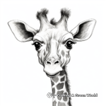 Simple Giraffe Coloring Pages for Children 3