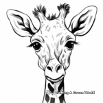 Simple Giraffe Head Coloring Pages for Beginners 1