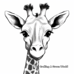 Simple Giraffe Head Coloring Pages for Beginners 2