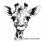 Simple Giraffe Head Coloring Pages for Beginners 3
