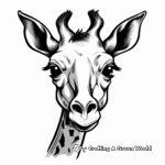 Simple Giraffe Head Coloring Pages for Beginners 4