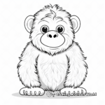 Simple Gorilla Coloring Pages for Children 1