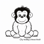 Simple Gorilla Coloring Pages for Children 4