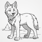 Simple Grey Wolf Coloring Pages for Children 1