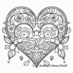Simple Heart Pattern Valentines Coloring Pages 2