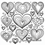 Simple Heart Pattern Valentines Coloring Pages 3
