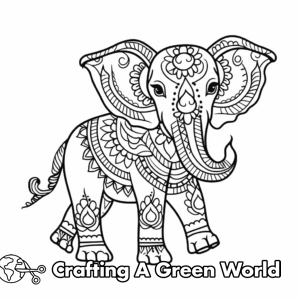Henna Elephant Coloring Pages - Free &amp; Printable!