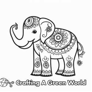 Henna Elephant Coloring Pages - Free &amp; Printable!