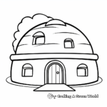 Simple Igloo Coloring Pages for Preschoolers 1