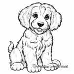 Simple Kid-Friendly Bernedoodle Coloring Pages 3