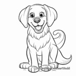 Simple Kid-Friendly Golden Retrievers Coloring Pages 2