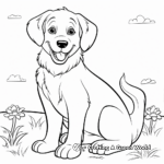 Simple Kid-Friendly Golden Retrievers Coloring Pages 3