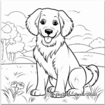 Simple Kid-Friendly Golden Retrievers Coloring Pages 4