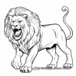 Simple Kid-Friendly Roaring Lion Coloring Pages 2