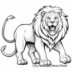 Simple Kid-Friendly Roaring Lion Coloring Pages 4