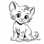 Simple Kitten Coloring Pages of Wildcats for kids 2