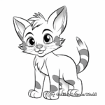 Simple Kitten Coloring Pages of Wildcats for kids 4