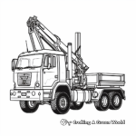 Simple Lattice Boom Crane Truck Coloring Pages for Children 1