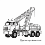 Simple Lattice Boom Crane Truck Coloring Pages for Children 2