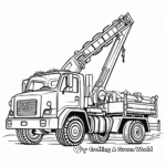Simple Lattice Boom Crane Truck Coloring Pages for Children 3