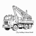 Simple Lattice Boom Crane Truck Coloring Pages for Children 4