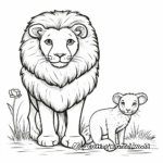 Simple Lion and Lamb Coloring Pages for Kids 3