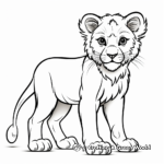 Simple Lion Cub Coloring Pages for Children 1