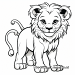 Simple Lion Cub Coloring Pages for Children 2