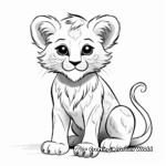Simple Lion Cub Coloring Pages for Children 3