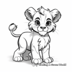 Simple Lion Cub Coloring Pages for Children 4