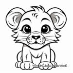 Simple Lion Cub Face Coloring Pages for Children 1