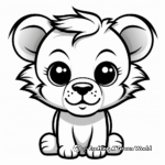 Simple Lion Cub Face Coloring Pages for Children 2