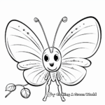 Simple Luna Moth Coloring Pages for Young Children 3