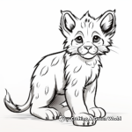 Simple Lynx Cub Coloring Pages for Children 1